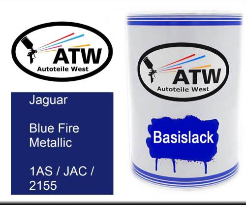 Jaguar, Blue Fire Metallic, 1AS / JAC / 2155: 500ml Lackdose, von ATW Autoteile West.